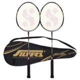 Silver’s Jointless Aluminium Alloy Composite Impulse Badminton Kit (2 Racquets with Full Cover)(Black/Gold)