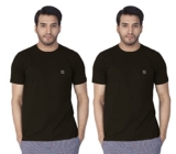 Lux Nitro Pack of 2 Men’s Round Neck Solid Tshirt Black