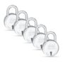 Link® 65mm New Round Padlocks 5Pcs Set | 50,000 Key Combinations | Made in India | Double Locking| Steel Body | Iron Lever | 3 Keys for Each Padlock
