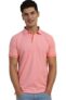 Men Peach Solid Polo Neck T-shirt