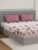 Monte Carlo Aromatica Polyester Double Size Flat Bedsheet | 110 GSM | Abstract 1 Bedsheet with 2 Pillow Cover | Bedsheet 91 x 98 Inches, Pillow 18 x 27 Inches (Pink White)