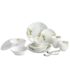 CELLO Red Swirl Imperial Series Opalware Dinner Set of 10 Pieces for Family of 4 | Bone-Ash Free & Leadfree Opal Glass, Microwave & Dishwasher Safe Plates & Bowls Crockery Set for Dining & Gifting