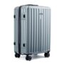 MOVE-MEANT ROAMIFY Medium Cabin Suitcase 66 Cm 8 Wheels Number Lock Poly Carbonate Silver Trolley Bag for Men & Women | 360 Degree Wheeling System Luggage | Trolley Bags for Travel