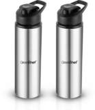 Greenchef 900 ml Steel Bottle(Pack of 2, Silver)