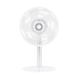Lumo Rechargeable Table Fan for Home | Portable Battery Fan with 6000 mAh Battery | 4 Speed Modes, 180° Rotation, Adjustable Height | Magnetic Remote & LED Light, Type-C Charging | White