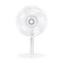 Lumo Rechargeable Table Fan for Home | Portable Battery Fan with 6000 mAh Battery | 4 Speed Modes, 180° Rotation, Adjustable Height | Magnetic Remote & LED Light, Type-C Charging | White
