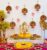 BENAVJI Presents Handmade MDF Wood Lotus Hangings Jhumki Style for Diwali Home Decor Temples Mandir Pooja Rooms All Festival Decorations Pink Color Lotus Pack of 6