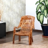 Cello Comfort Sit Chair (Sandalwood) | Strong and Durable | Easy to Clean | Chair for Living Room, Bed Room, Kitchen, Office Room, Outdoor | 3 Years Warranty