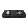 Butterfly Bleu Ray 2 Burner Glass Top Gas Stove | Removable Drip Tray | Brass Burner Gas Stove with Tri‑Flow Jumbo Burner