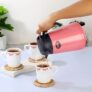 Cello Bristo Vacusteel Carafe | Hot and Cold Carafe | Double Walled Vaccum Insulation Tea/Coffee Pot | Great for Serving Coffee, Tea, or Other Beverages | 1250ml, Pink