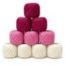 Crochet Cotton Thread Yarn Combo, 10 Rolls for Knitting, Crochet, Embroidery and Craft Making, Soft Decorative Thread for Handmade DIY Projects Maroon Light Pink Cream