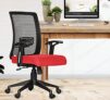 Da Urban® Elite Mid-Back Revolving Mesh Ergonomic Chair For Home & Office With Tilt Lock Mechanism, Armrest & High Comfort Seating (Red)