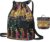 JASCIA Drawstring Backpack for Women & Girls, Traditional Rajasthani Print Sling Bag with Adjustable Shoulder Strap, Foldable Lightweight Travel Backpack Shopping, Picnic & Daily Use