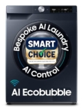 Samsung Smart Choice 9 kg, 5 Star, AI Control, AI Ecobubble, Super Speed, Wi-Fi, Hygiene Steam with Inbuilt Heater, Digital Inverter, Fully-Automatic Front Load Washing Machine (WW90DG6U24ASTL, NAVY)