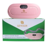 GEYESOR Portable Cordless Heating Pad and Menstrual Massager with Belt | long lasting battery life of upto 5 hours, USB powered, Portable,Back and Belly Heating Pad for Women (Pink)