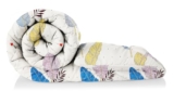 BSB HOME Snuggle Up 3.O Summer/All Season Printed Reversible Double Bed Glace Cotton Microfiber Comforter Blanket | Quilt |AC Dohar | Duvets – (120 GSM, Almond Big Leaf)