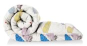 BSB HOME Snuggle Up 3.O Summer/All Season Printed Reversible Double Bed Glace Cotton Microfiber Comforter Blanket | Quilt |AC Dohar | Duvets – (120 GSM, Almond Big Leaf)