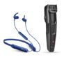 Syska Ht200 Pro Beardpro Cordless Rechargeable Trimmer With 10 Length Settings; 45 Min Runtime (Black) And He100H Bluetooth Neckband (Blue)
