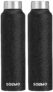 Amazon Brand – Solimo Stainless Steel Fridge Water Bottle | 1000 ml | Textured Black Finish (Set of 2)