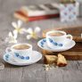 Cello Opalware Queen Cup And Saucer Set, 130Ml, 12Pcs, Blue Swirl