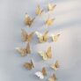3D Metallic Butterfly Wall Stickers Set – 12 Pcs Rose Gold DIY Home Decoration (12, Golned-Butterfly)