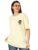 Veirdo® Pure Cotton Oversized Half Sleeve Round Neck Front Pocket Duck Printed Beige T-Shirt for Women (S)