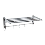 BonKaso Stainless Steel Rectangular 180° Degree Folding Towel Holder, Pack of 1, Chrome, 24 Inches