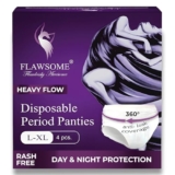 Flawsome Ultra Absorbent Period Panties for Women | Disposable, Rash-Free & Breathable | 360° Leak-Proof Protection | Heavy Flow & Maternity Use | L-XL Size | Pack of 4