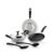 Crystal Aluminum 6 Pcs Non Stick Cookware Set | Gas Stove Friendly | Tawa, Fry Pan, Kadhai with Lid, Laddle & Spatula | Durable 4 Layer Non Stick Coating | PFOA Free | White