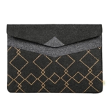 OON Laptop Sleeve Stylish Black & Dark Grey Printed Felt for 13 Inch Device