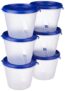 Amazon Brand – Solimo Nestable & Stackable Polypropylene Container Set, Round, 1000 ml, Set of 6, Blue