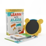 Amazon Echo Pop (Black) Smart Bluetooth Speaker | Combo for Kids aged 4+ years with Alexa Activity Kit and Teddy Sleeve by BonKaso | Interactive learning, stories, rhymes & hands-free fun | Limited Edition | Alexa for Kids