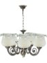 Somil Pendant Ceiling Hanging Lamp/Light of 5 Decorated Glass Shade in 1 Metal Fitting, White, 42 X 42 X 40 CM