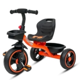 Amazon Brand – Symactive Tricycle for Kids | Plug N Play | Baby Cycle with Grip Handle, Eva Wheels, Seat & Basket | Kids Tricycle/Cycle | 2+ Years Unisex | Weight Limit Upto 25 Kgs (Orange)