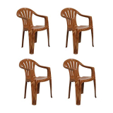Cello Capri Without Cushion Armchair (Plastic,Sandalwood Brown,4 Pieces)