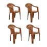 Cello Capri Without Cushion Armchair (Plastic,Sandalwood Brown,4 Pieces)