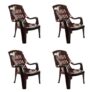 Cello Plastic Comfort Sit Chairs (Rose Wood) Set Of 4