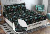 New Town 180 TC Cotton Queen Floral Fitted (Elastic) Bedsheet(Pack of 1, Multicolor)