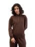 Dark Brown Fleece Front Zipper Sweatshirt