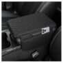 Car Armrest Cover Pad – PU Leather Center Console Cushion with Dual Phone Pockets | Universal Fit for SUV, Truck, Car | Ergonomic Arm Support & Seat Box Protector (Armrest-Cover-Black-1)