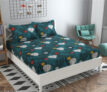 New Town 180 TC Cotton Queen Floral Fitted (Elastic) Bedsheet(Pack of 1, Multicolor)