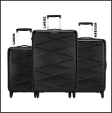 Kamiliant By American Tourister Triprism Spinner 3Pc Set Black Cabin & Check-In Set – 30 Inch