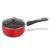 Preethi Dura Collection Non Stick Milk Pan | 16 cm | 5 Star Non Stick | Gas & Induction Compatible | Chilly Red | 1L | 1 Piece | Aluminium