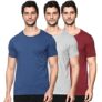 Oobani Men’S Regular Fit T Shirt (Ob1W21Mhk076_Maroon, Navy, Grey Melange_M)