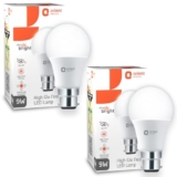 Orient Electric 9W High Glow LED bulb| 180-degree wide beam angle| Voltage surge protection up to 4 kV| 6500K, Cool White| B22d base| Made in India| Pack of 2