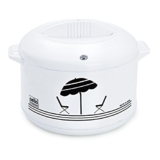 CELLO Plastic Chef Casserole (White, 2 Liter, 1 Piece Chef Casserole)