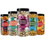 Farmley Roasted & Flavoured Healthy Makhana Snacks – Minty Pudina, Peri Peri, Tangy Tomato, Cream & Onion, Himalayan Salted | (Combo Pack Of 5, 90 G Each) | Party Snacks | Namkeen Snacks | Mix Masala Snacks