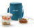 BOROSIL Teal Lunch Box with Bag, 3 Pc (400 ml x 3 Round), Glass Office Tiifin 3 Containers Glass Office Lunch Box(1200 ml, Microwave Safe)