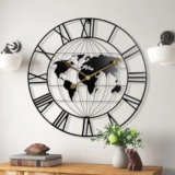 Cartvilla Morden Metal Analog Wall Clock for Living Room, Bedroom, Office, Kitchen, Stylish Wall Clock for Home and Hall, Designer Big Size Modern (DA-3, 60 CM), Black