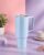 Clazkit 1200ML Tumbler with Handle & Straw, Plastic Travel Cup, Leakproof Reusable Mug for Cold Beverages, Office, Gym & Car – Blue